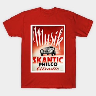 CALSON, E. Musik Skantic Philco bilradio, c. 1936. T-Shirt